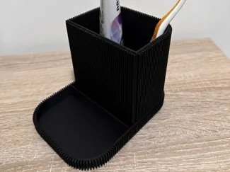 Modular Ribbed Bathroom Organizer with Tray
