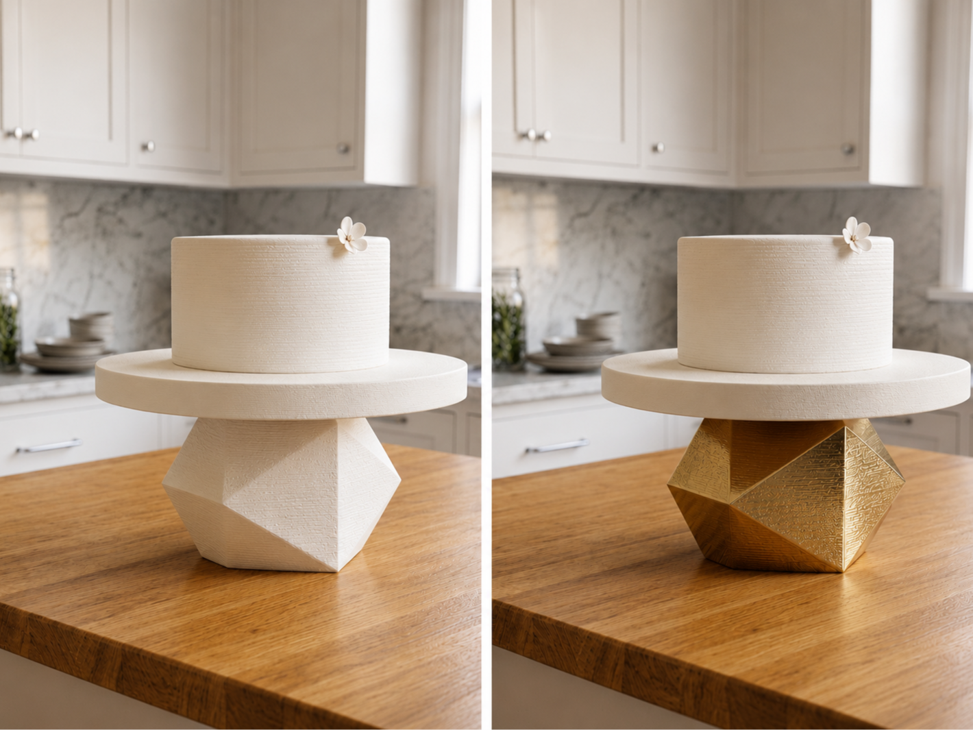 Modern Geometric Faceted Cake Stand. No Support