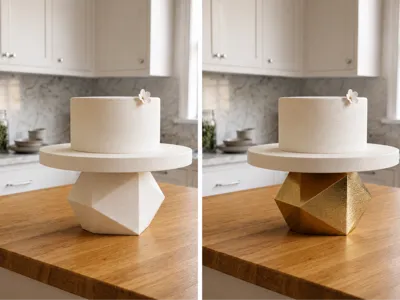 Modern Geometric Faceted Cake Stand. No Support