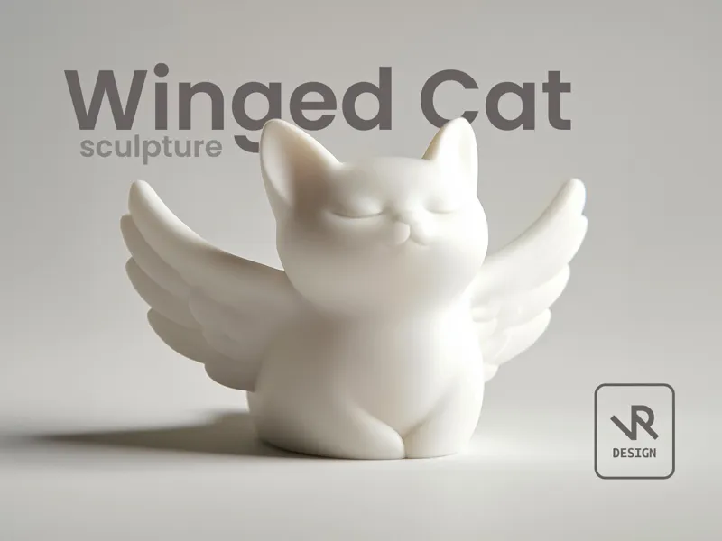 Winged Cat Sculpture