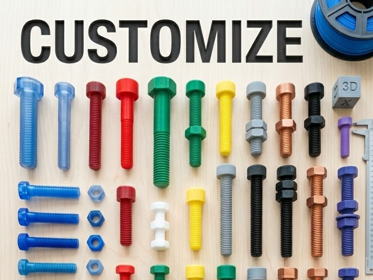 Customizable Bolt & Nut Any Size M3–M24 Left/Right - 1