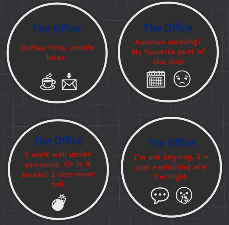 Sarcastic Office Coasters Collection