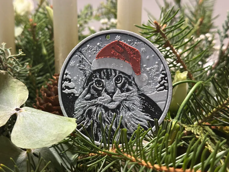 Christmas Cat Ornament (Hue Forge)