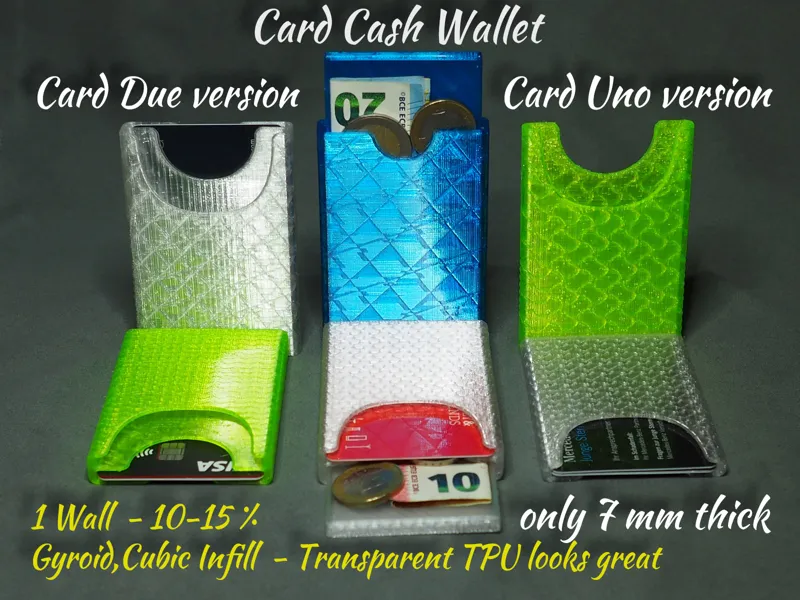 TPU Flexible Card Cash Wallet - soft comfortable