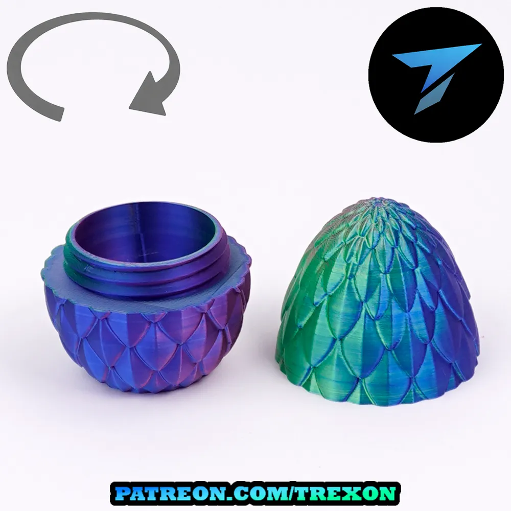 Scale Dragon Egg Box with Screw Lid - Free 3D Print Model - MakerWorld
