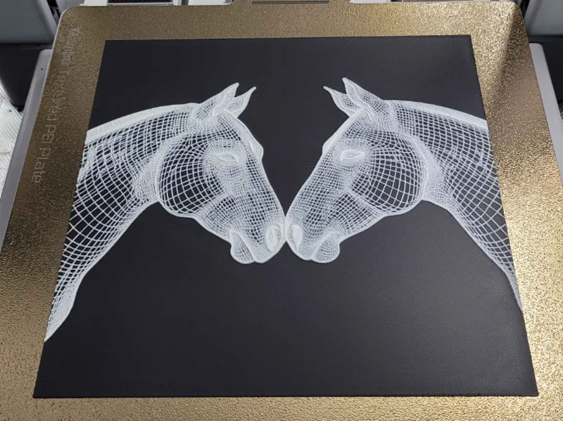 Wireframe Horses in Love