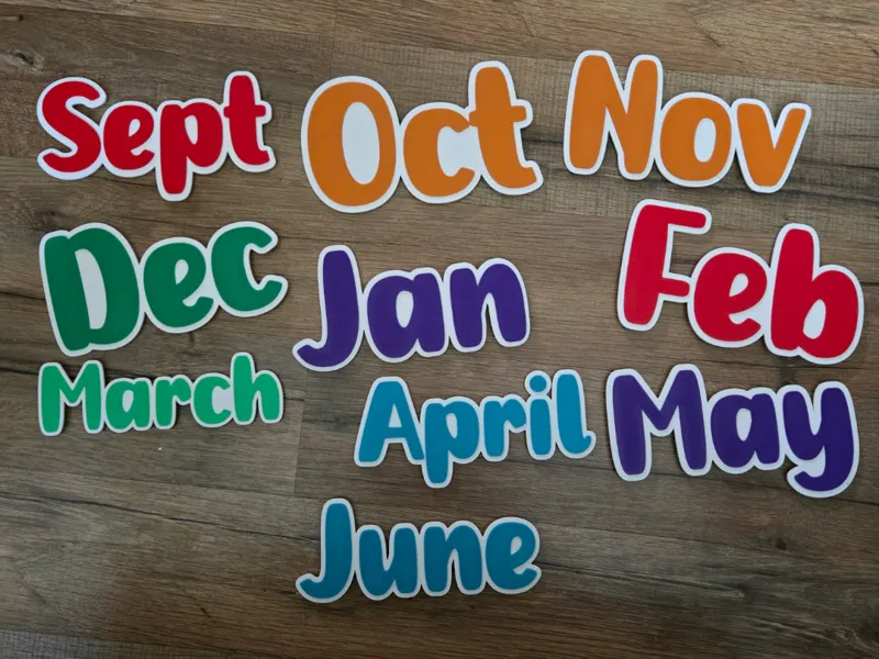 Months and Numbers for Date