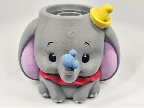 Soporte: Big-Eared Flying Circus Elephant Fancy Pen Stand — referencia de MakerWorld