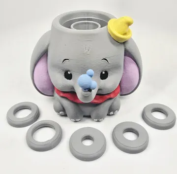 Soporte: Big-Eared Flying Circus Elephant Fancy Pen Stand — vista de referencia 3