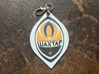 Shakhtar donetsk logo with hole for keyring