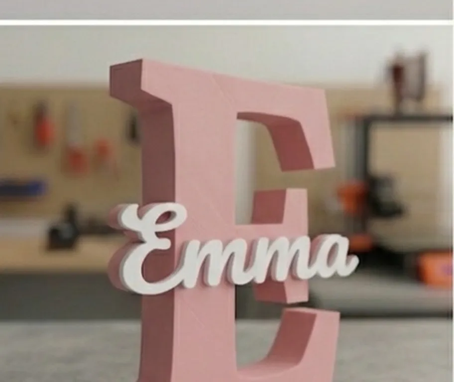 Custom Name Sign — Letter E + Name Emma - Free 3D Print Model - MakerWorld