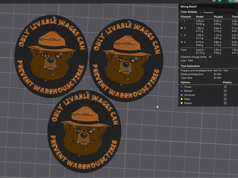 Only Livable Wages Prevent Fires Smokey Keychain