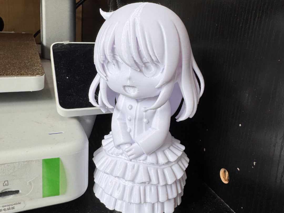 Miniatura 1 do modelo 3D 蛋糕裙Q版女生 头发和脸分色分件