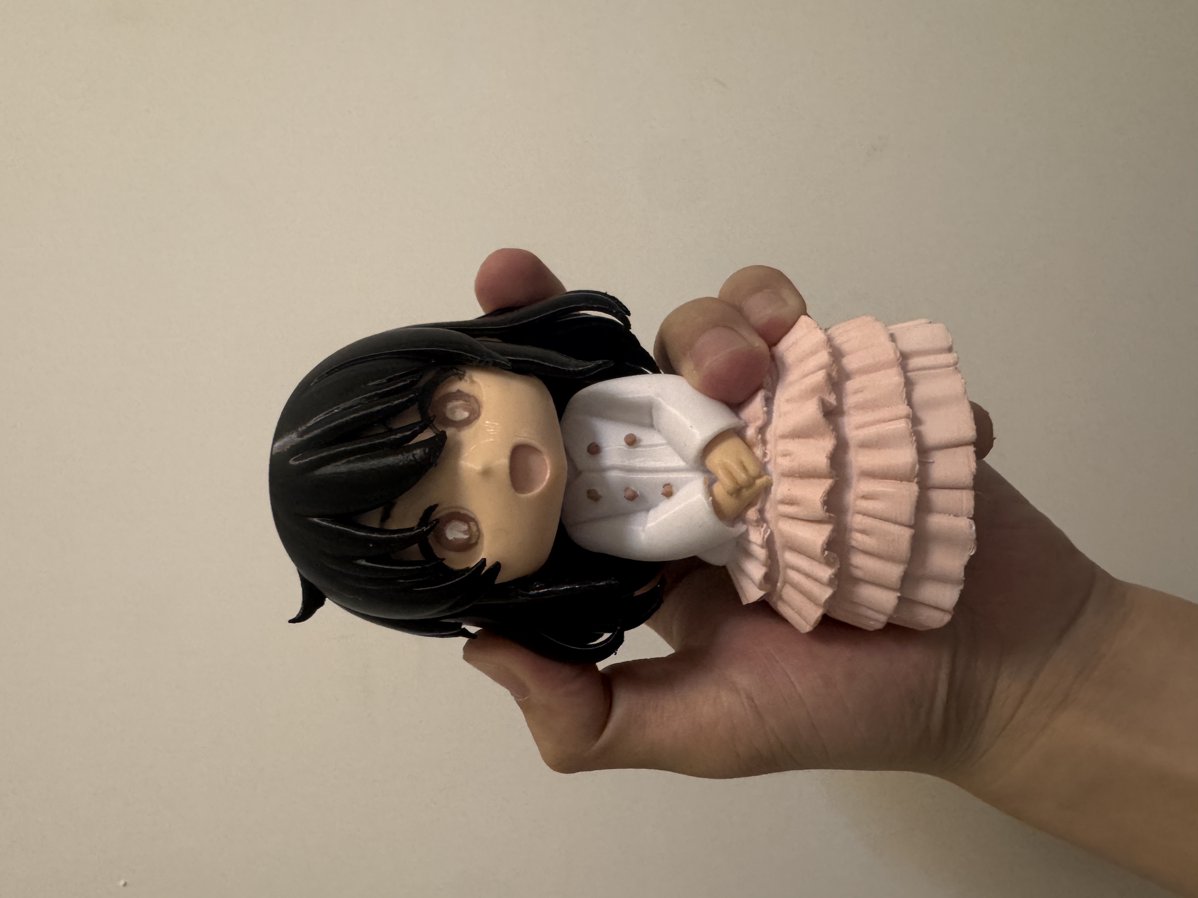 Miniatura 2 do modelo 3D 蛋糕裙Q版女生 头发和脸分色分件