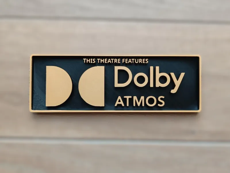 Plaque logo Dolby Atmos