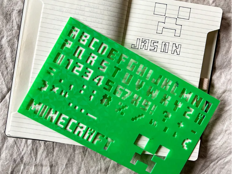 Minecraft Font Alphabet and Numbers Stencil