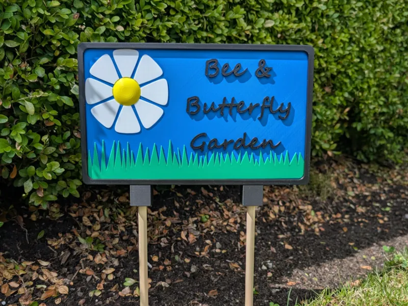 Bee & Butterfly Garden Sign