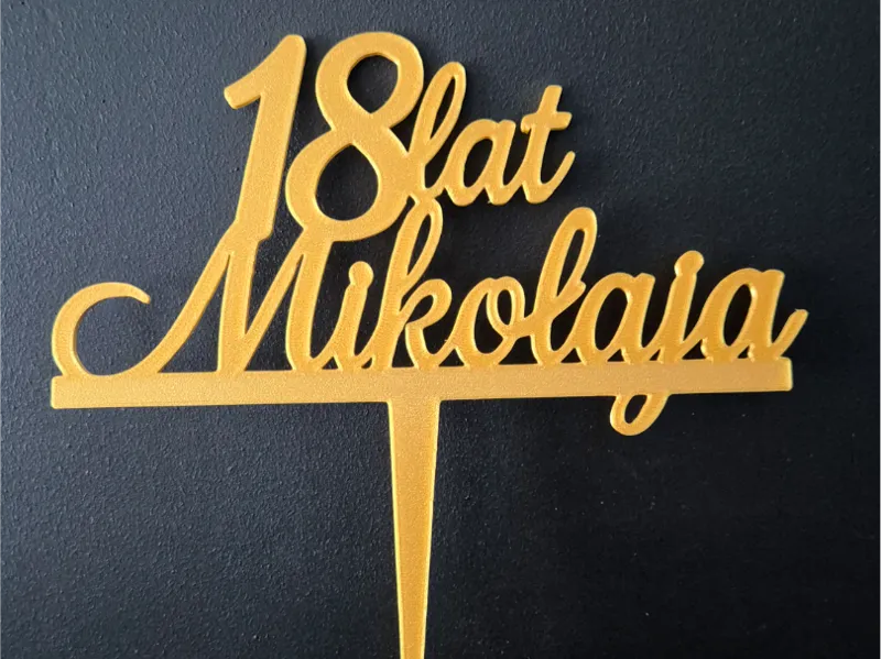 topper cake 18 lat Mikołaja happy bithday