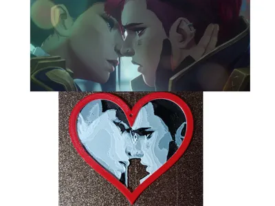 Arcane Caitlyn & Vi First Kiss Christmas Ornament
