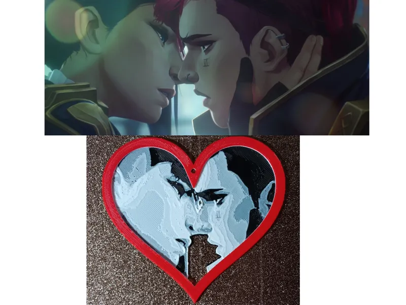 Arcane Caitlyn & Vi First Kiss Christmas Ornament