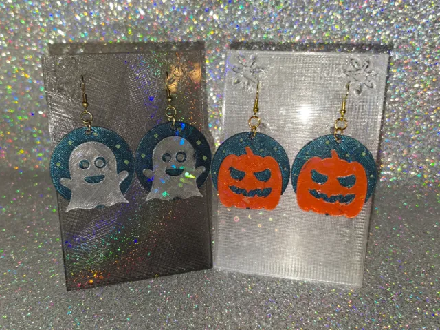 GHOST PUMPKIN HALLOWEEN EARRINGS