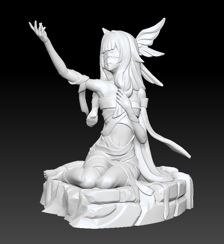 Miniatura 3 do modelo 3D 少女哥伦比娅 雕像