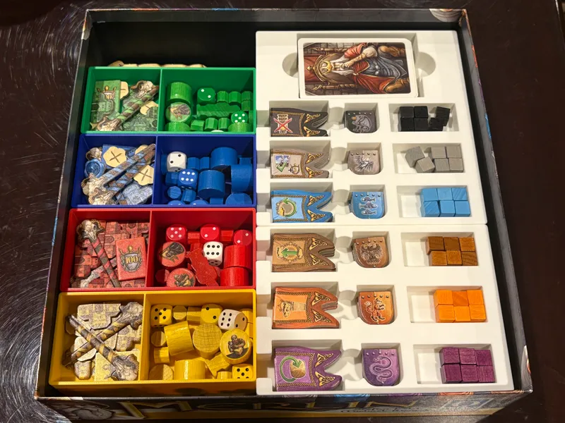 Merlin base game + Queenies 1 & 2 boardgame insert