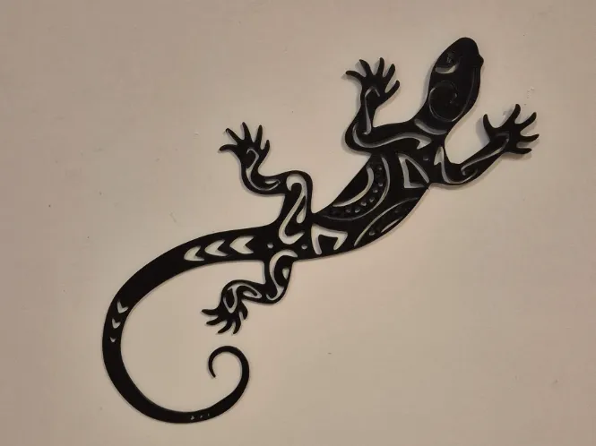 Elegant Tribal Gecko Wall Art |Modern Lizard Decor