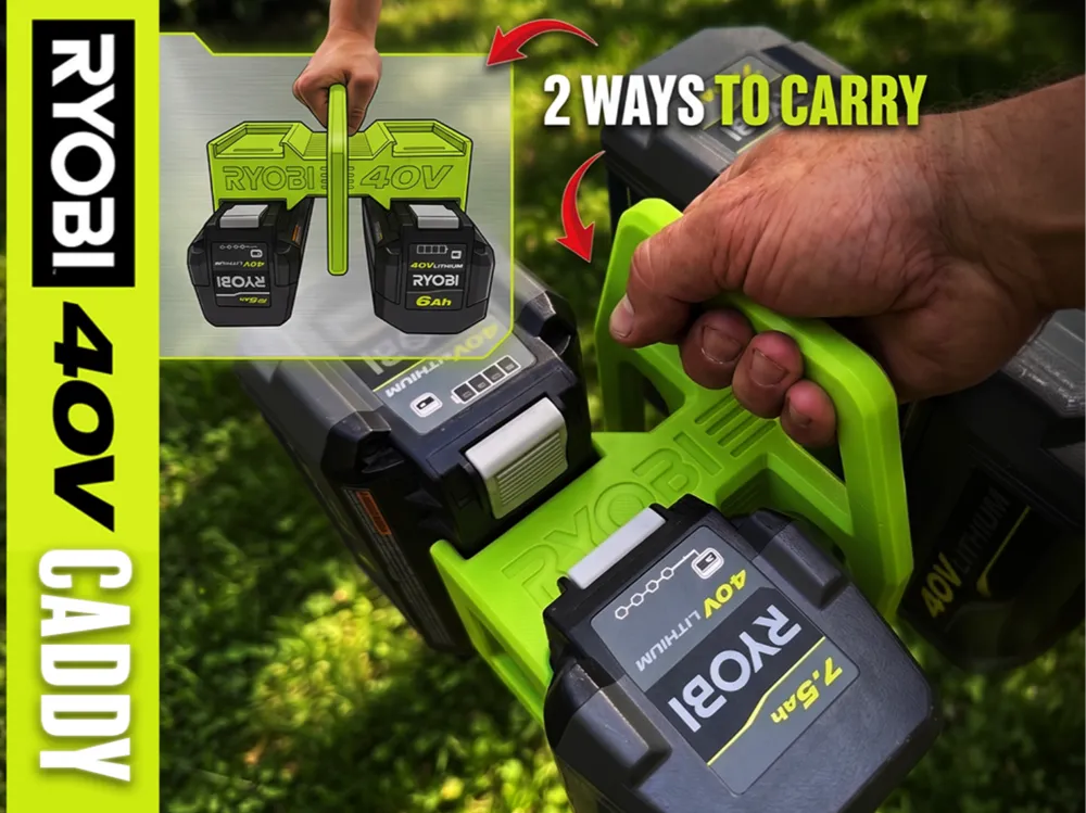 Modelo para impresión 3D: Ryobi 40V Caddy. Referencia del modelo original.