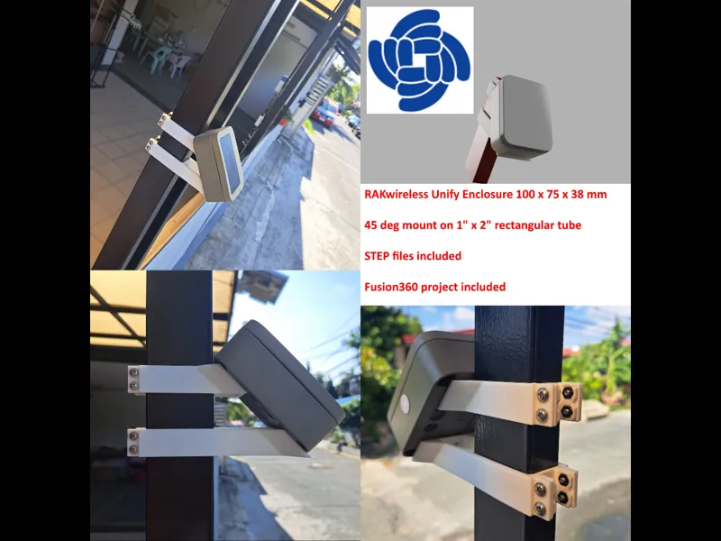 RAK Unify Enclosure Mounting 2x1" rail 45 degree