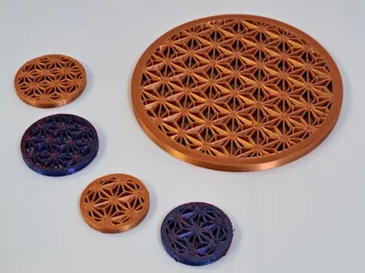 Asanoha Pattern Coaster & Mini Charm Set
