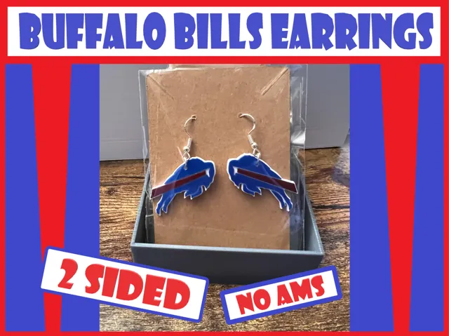 Buffalo Bills Earrings - 2 Sided - No AMS Required