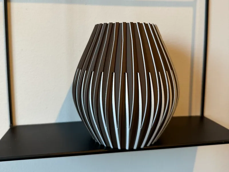 Dual color, modern vase with striping