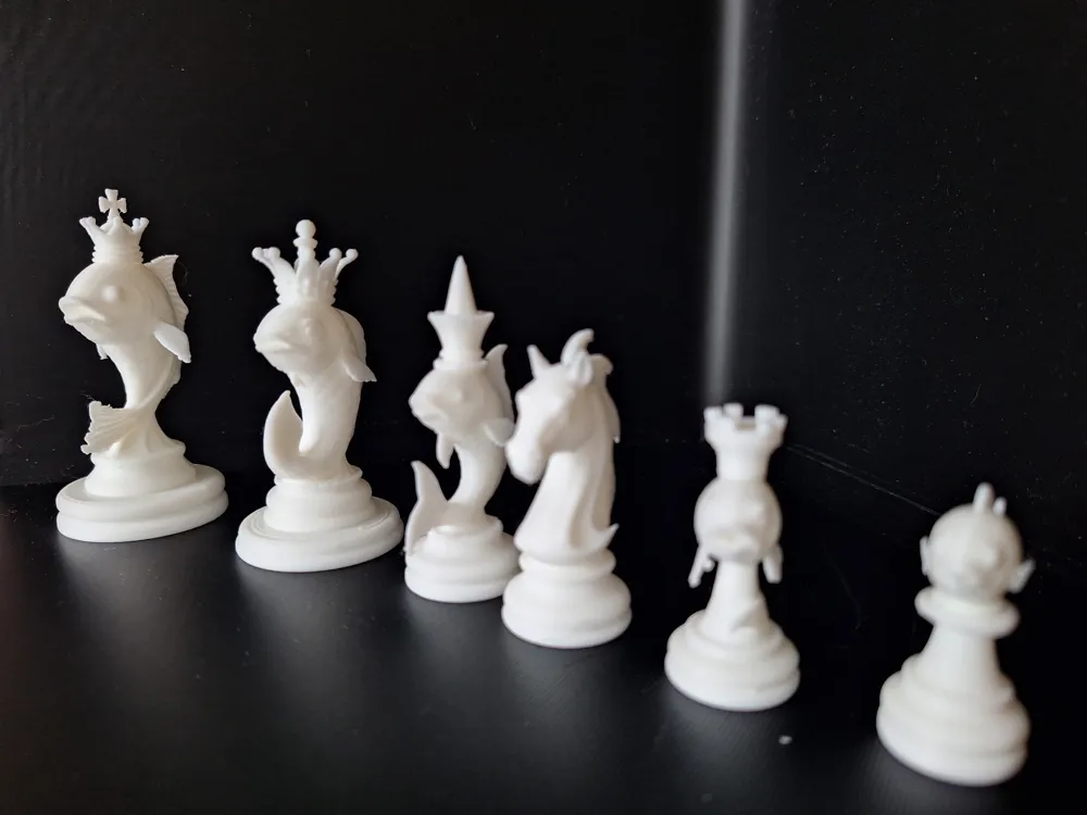 Fish Themed Chess Set - Free 3D Print Model - MakerWorld