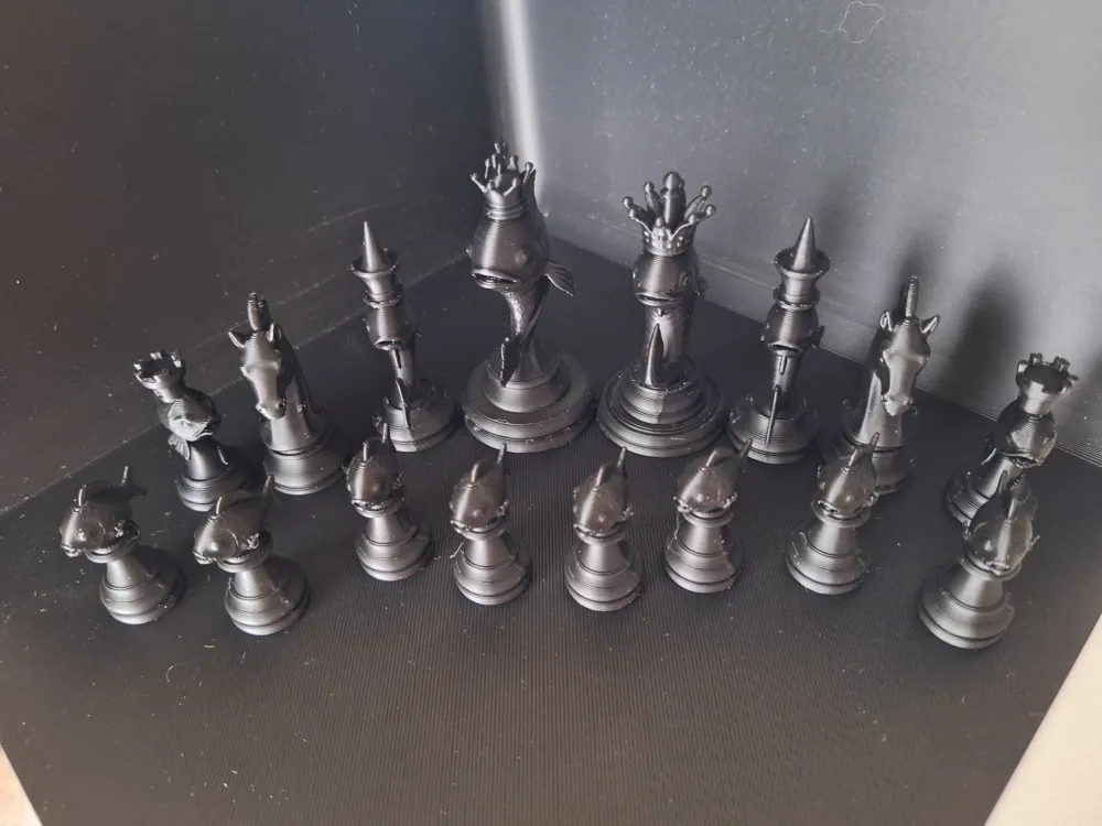 Fish Themed Chess Set - Free 3D Print Model - MakerWorld