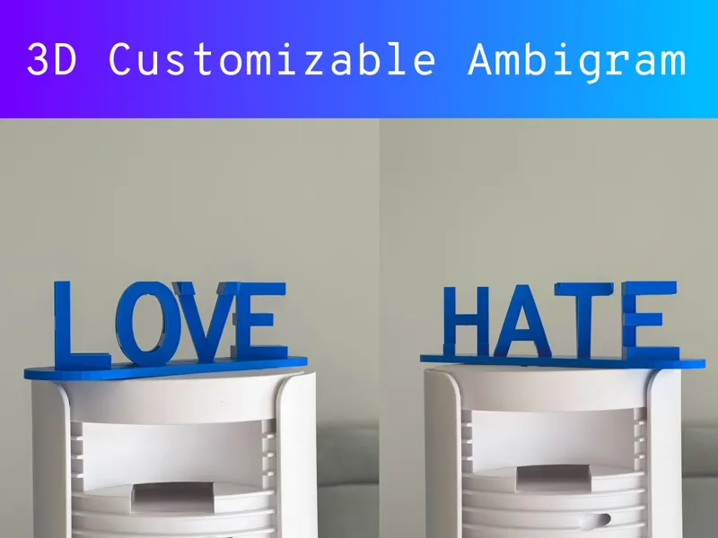 3D Ambigram Dual Text
