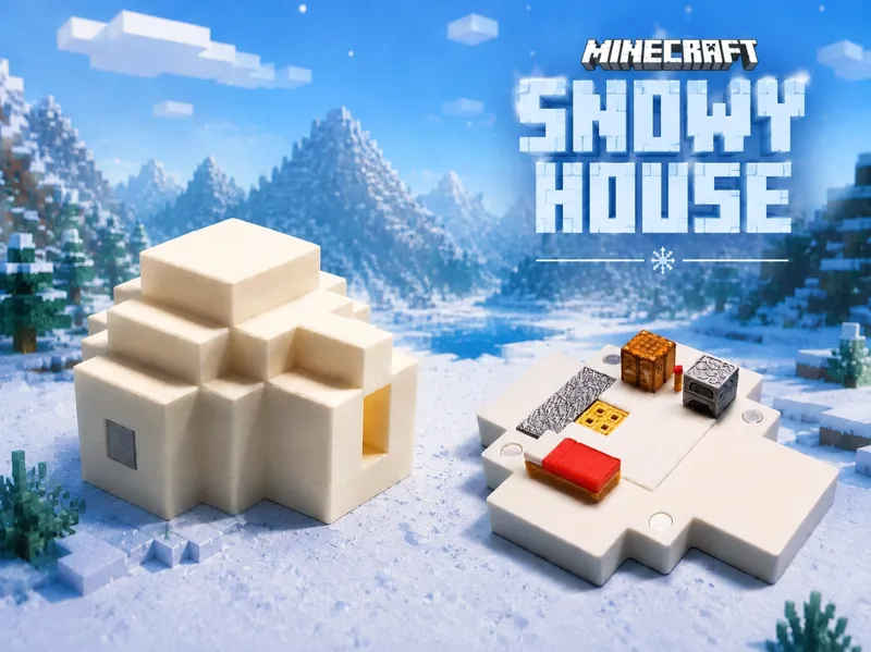 Minecraft 雪屋  磁吸场景 - 可定制磁铁孔