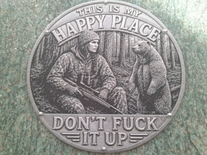 happy place famale bear hunter