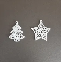 Set de breloques de Noël — arbre, chaussette, lune, étoile — photo 2