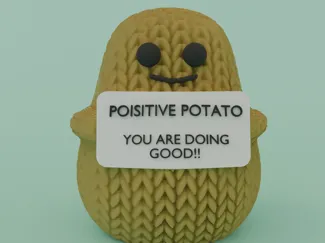Knitted wool Positive potato 3D print