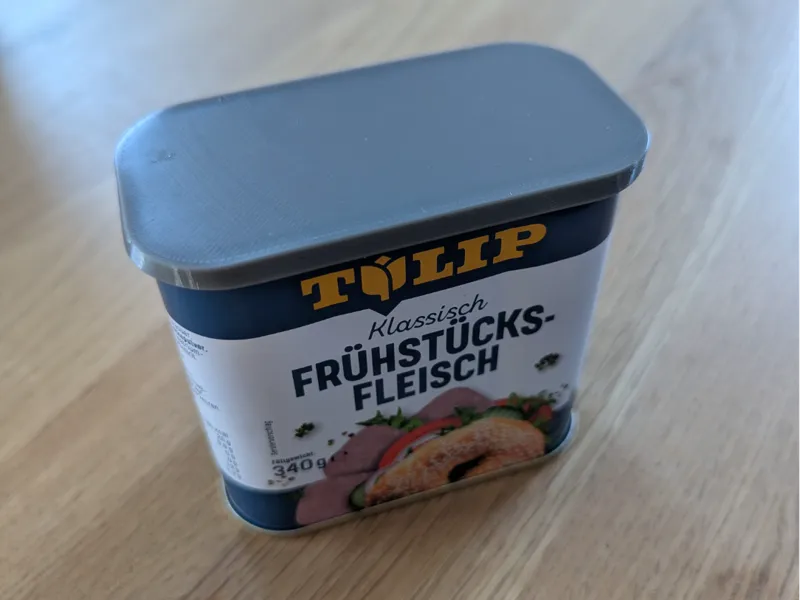 Deckel für Frühstücksfleisch