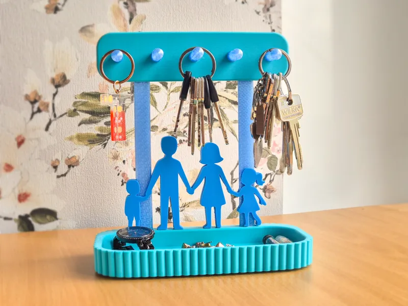 Family Silhouette Key Holder & Wallet Tray