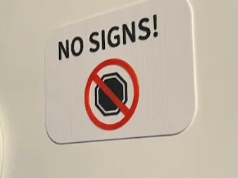 (NO SIGNS!) sign