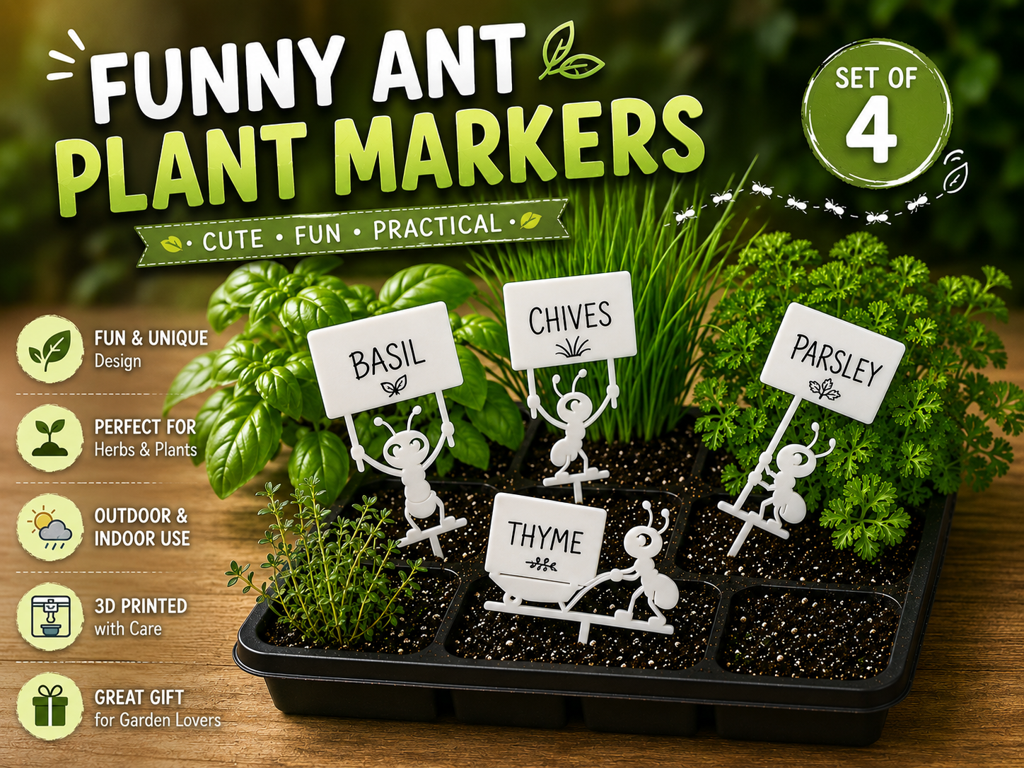 Funny Ant Plant Markers