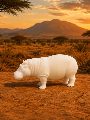 Modelo para impresión 3D: Hippopotamus - Animal - Africa — vista de referencia 2