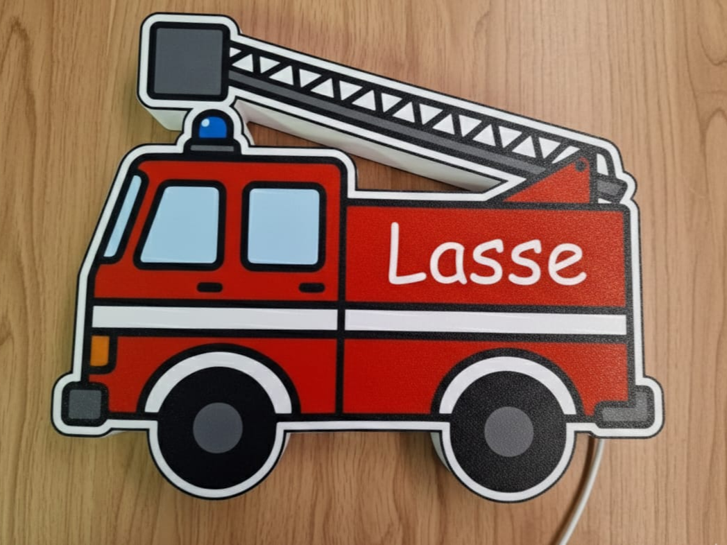 Fire Truck LED Lamp Personalized 