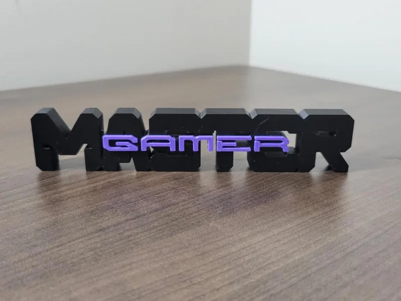 Dual-Color "Master Gamer" Text Standee