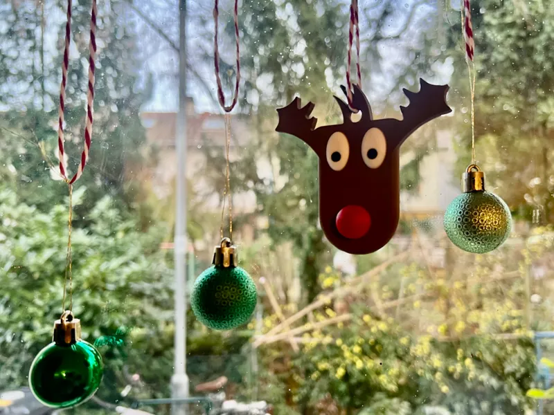 Rudolph the red nosed reindeer xmas tree ornament