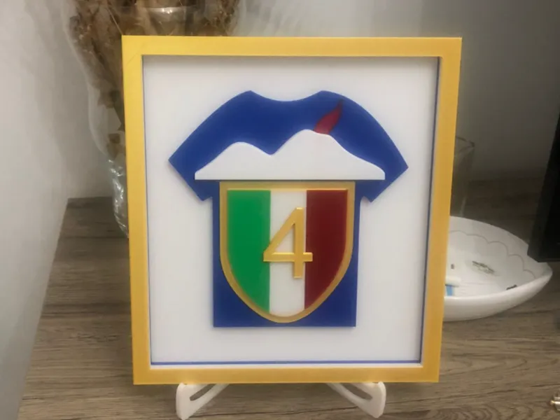 Quadretto commemorativo 4° scudetto del Napoli