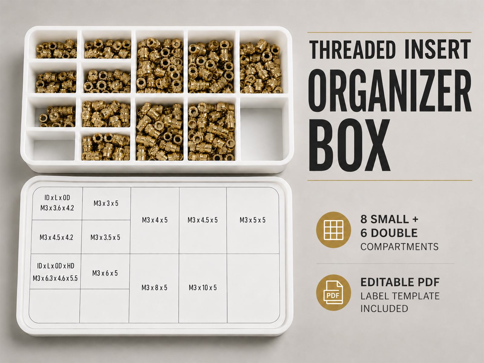 Threaded Insert Organizer Box 